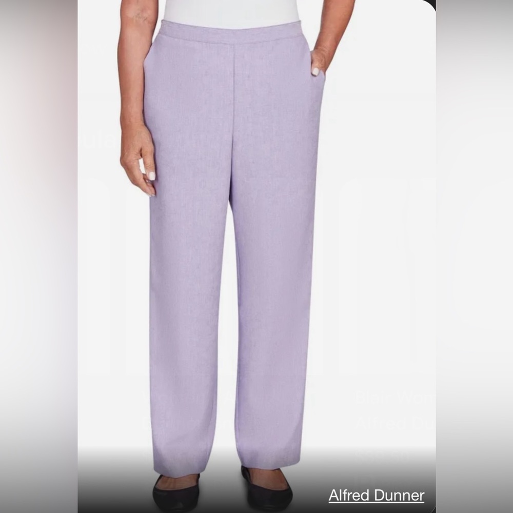 Alfred dunner women’s classic fit flat front pull on comfort waist easy wear